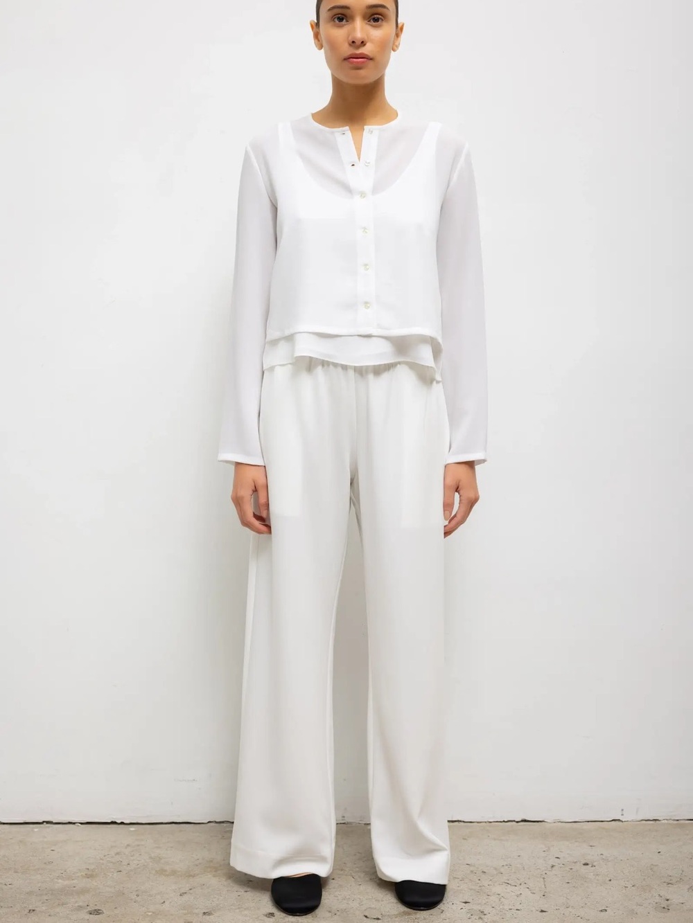 NWT LESET Arielle Crepe Pocket Pant in Ice size L